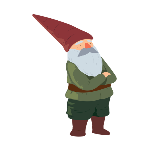 Gnome bearded man beard hat illustration PNG Design
