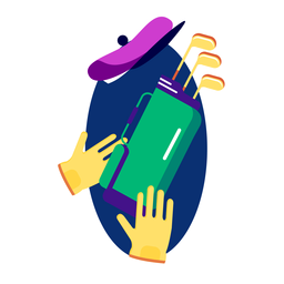 Acessório de luva com tampa de taco de golfe plana Desenho PNG