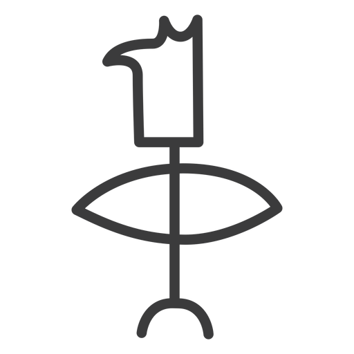 Head eye dog ra wand staff stroke PNG Design