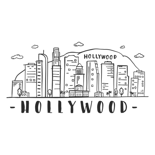 Adesivo de skyline de torre de ponte de montanha de Hollywood