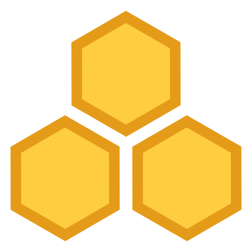Ícone do hexágono três do favo de mel Desenho PNG