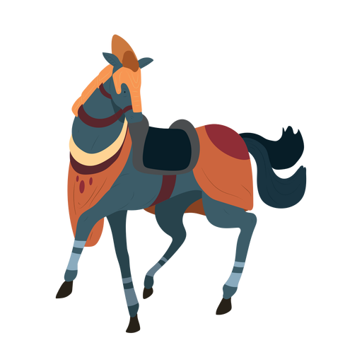 Horse mane bridle hoof illustration