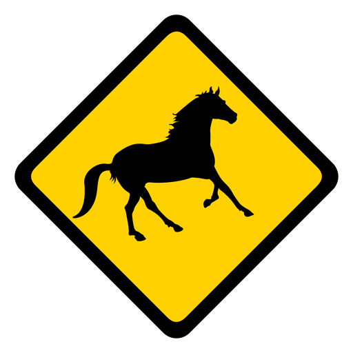 Horse rhomb warning flat PNG Design