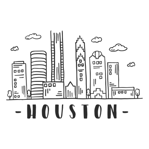 Houston cathedral dome skyline sticker PNG Design
