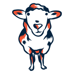 Illustrated duotone sheep PNG Design Transparent PNG