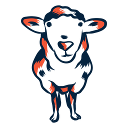 Oveja duotono ilustrada Diseño PNG