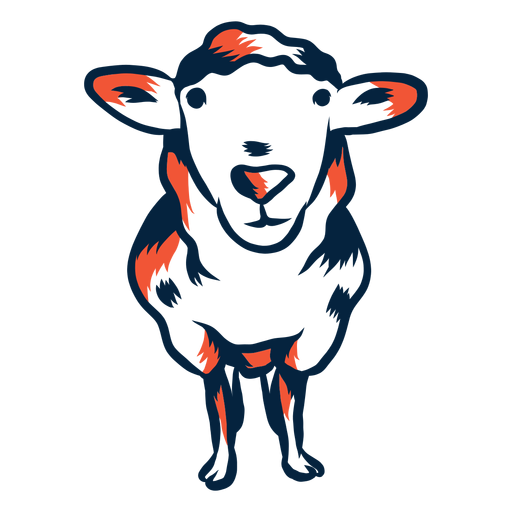 Illustrated duotone sheep PNG Design