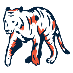 Tigre duotone ilustrado Desenho PNG