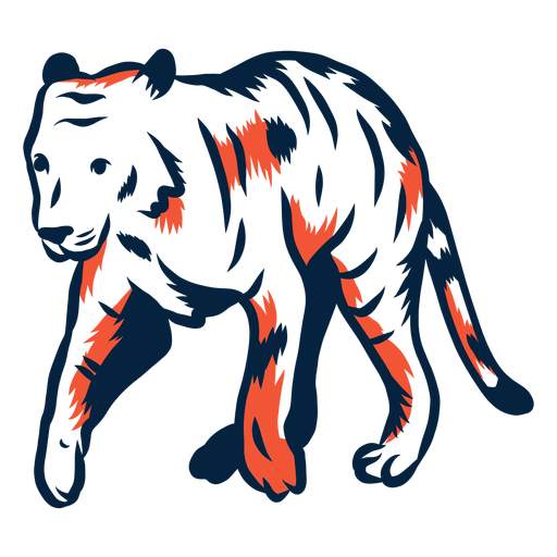 Illustrated duotone tiger PNG Design