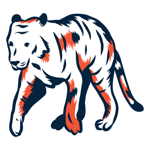 Tigre duotono ilustrado Diseño PNG