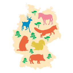 Illustrated germany map PNG Design