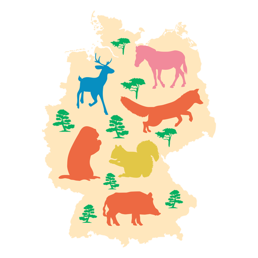 Mapa ilustrado de alemania Diseño PNG