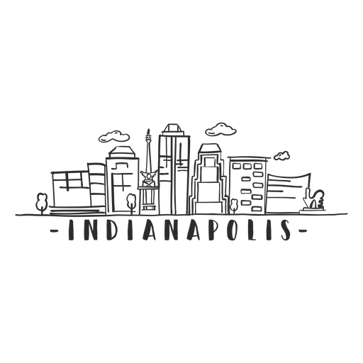 Indiapolis monument sky scraper skyline sticker PNG Design