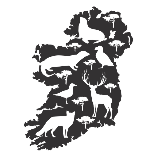 Ireland animal map silhouette Transparent PNG & SVG vector file