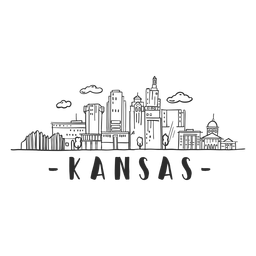 Kansas sky scraper dome mall business skyline sticker PNG Design