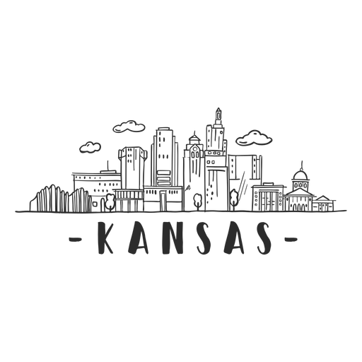Kansas sky scraper dome mall business skyline sticker PNG Design