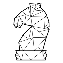 Linha poligonal de xadrez de cavaleiro Desenho PNG