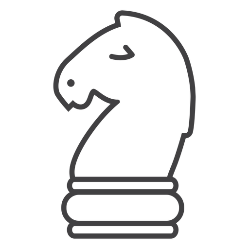 Knight chess stroke PNG Design