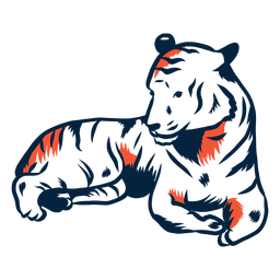 Ilustración de tigre tendido Diseño PNG