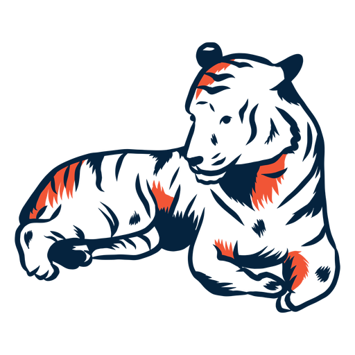 Tiger-Illustration legen PNG-Design