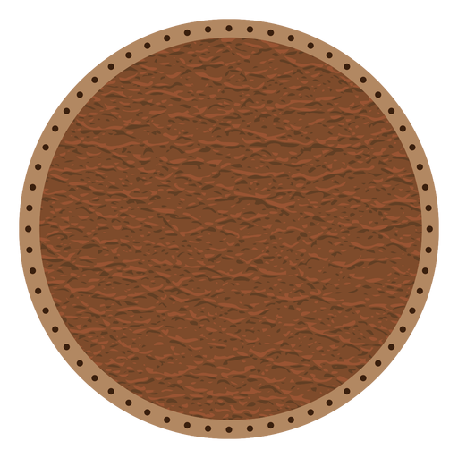 Leather stitch dotted line badge
