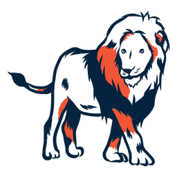 Ilustración de duotono de león Diseño PNG