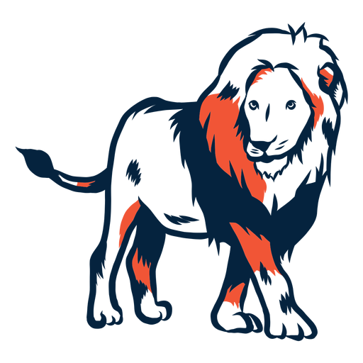 Ilustración de duotono de león Diseño PNG