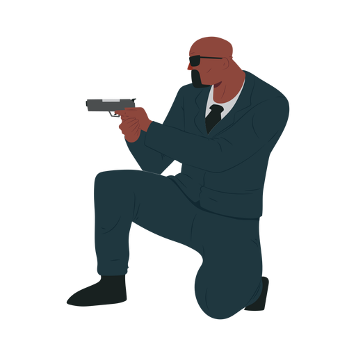 Man gun security illustration PNG Design