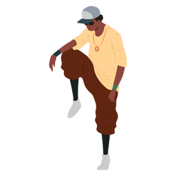 Ilustración de personaje de gorra de hip hop raper hombre
