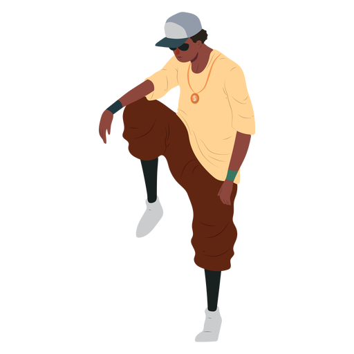Man raper hip hop cap character illustration
