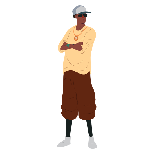 Hip-Hop-Rap-Charakter des Mannes Raper PNG-Design