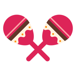 Maracas planas de dos pares con patrón de rayas Diseño PNG