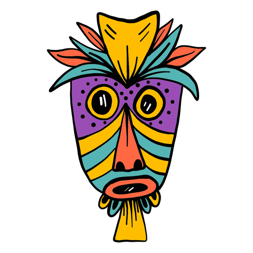 Mask feather nose eye mouth hole spot color colour sketch PNG Design