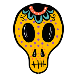 Mask skull color sketch PNG Design