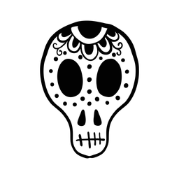 Maske Schädel Schädel Nasenloch Auge Mundloch Punkt Skizze PNG-Design