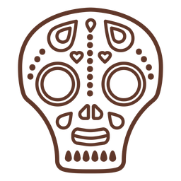 Maskenschädel-Illustrationsstrich PNG-Design