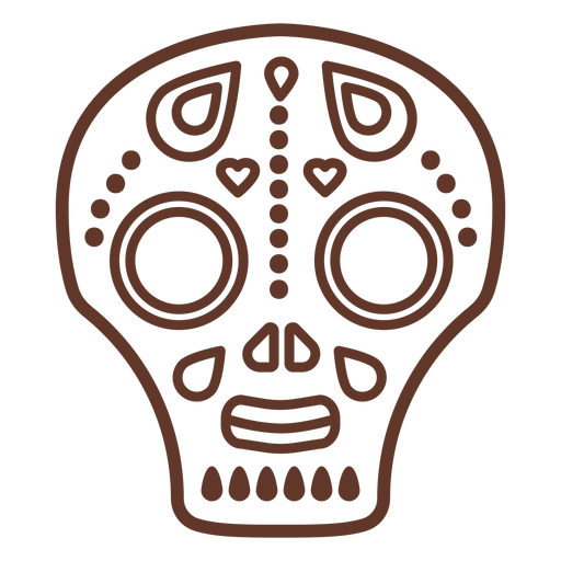 Máscara de trazo de ilustración de cráneo Diseño PNG