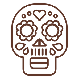 Mask skull stroke PNG Design