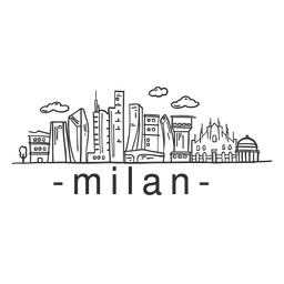 Milan skyline sticker Transparent PNG