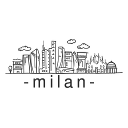 Pegatina del horizonte de Milán Diseño PNG