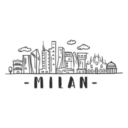 Mailänder Skyline Doodle Aufkleber PNG-Design