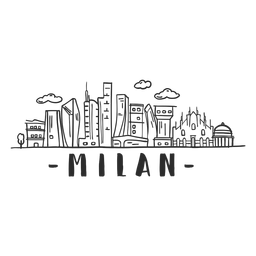 Pegatina Doodle del horizonte de Milán