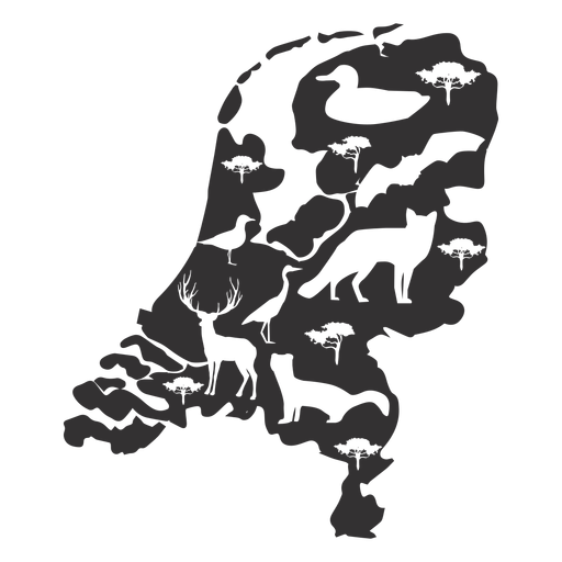 Netherlands map silhouette PNG Design
