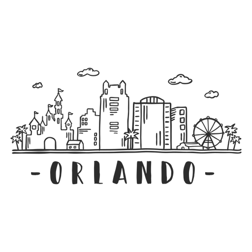 Orlando Castle Disneyland Wolkenkratzer Skyline Aufkleber PNG-Design