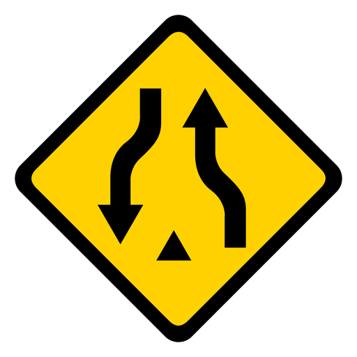 Pair arrow two rhomb warning flat PNG Design