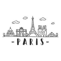 Paris skyline sticker PNG Design Transparent PNG