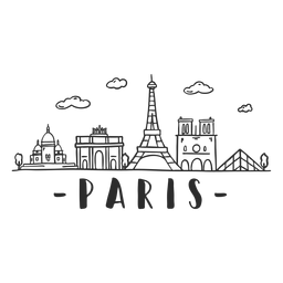 Torre de París Torre Eiffel Notre Dame de París Louvre Arco de Triunfo Construcción de edificios Nube horizonte pegatina Torre de París Torre Eiffel Notre Dame de París Louvre Arco de Triunfo Construcción de edificios Nube horizonte pegatina