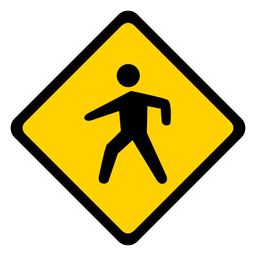 Aviso de losango da travessia de pedestres plano Desenho PNG