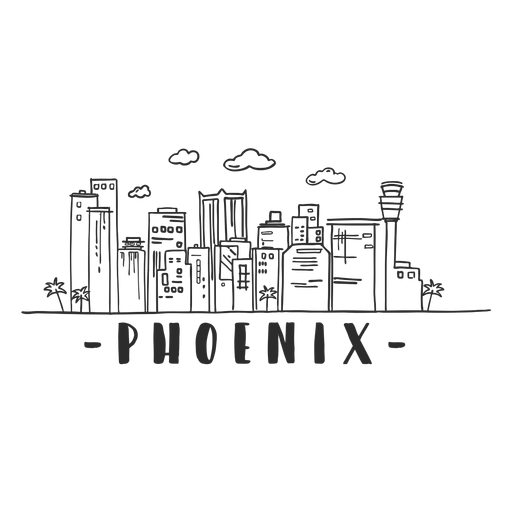 Pegatina del horizonte del rascacielos de la torre phoenix Diseño PNG