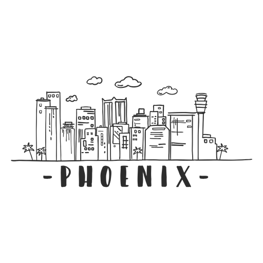 Phoenix Tower Wolkenkratzer Skyline Aufkleber PNG-Design